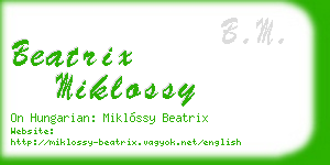 beatrix miklossy business card